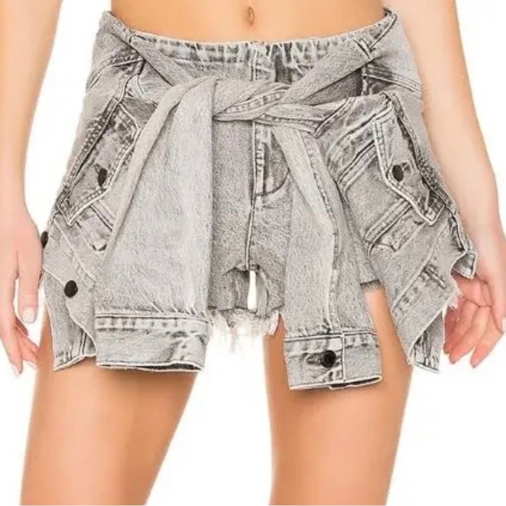 Alexander Wang Light Blue Denim jacket shorts